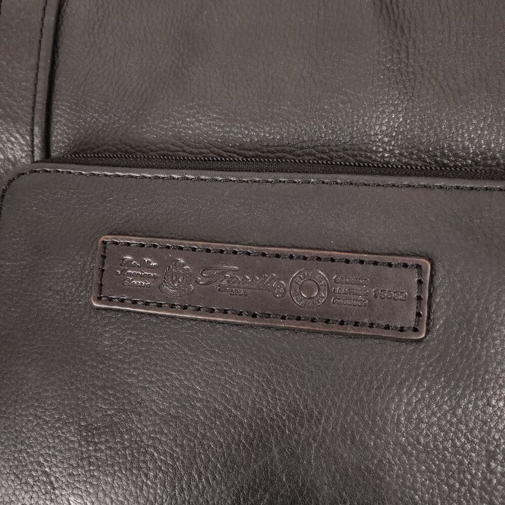 FLAW Fossil Black Leather Handbag Shoulder Bag Vintage Purse - Picture 2 of 16